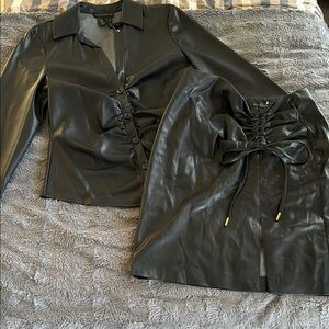 Black Faux Leather 2 piece set